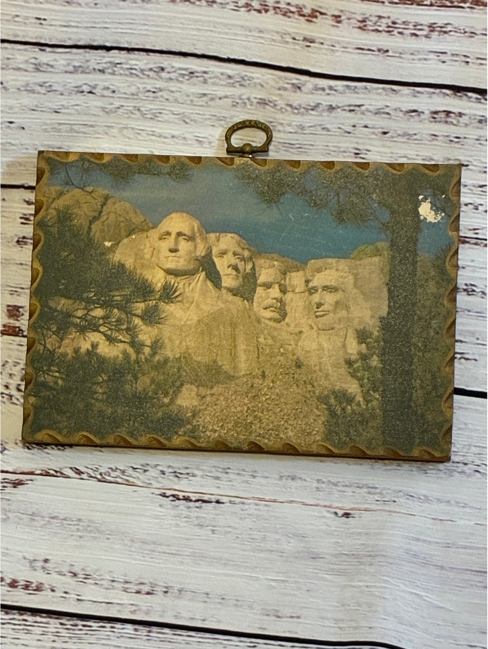 Vintage Mount Rushmore Wooden Wall Plaque